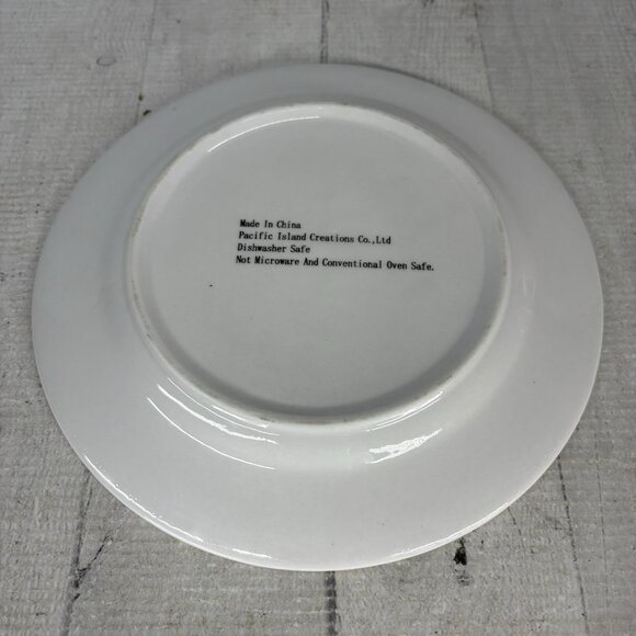 Pacific Island Creations Co Ltd WINE & CHEESE Bottle Fruit Words 8" Plate Set 4 - Picture 7 of 16